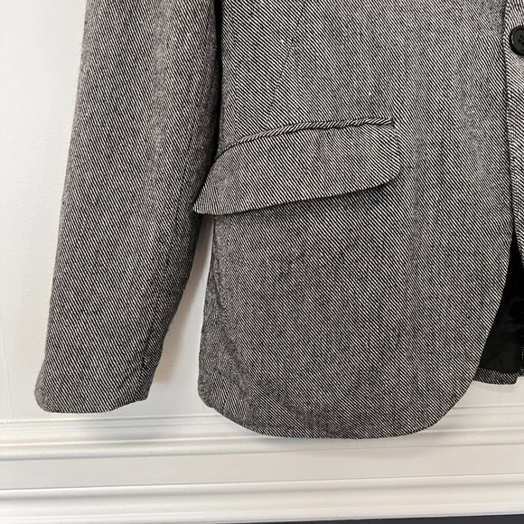 H &M Tweed Men's Blazer Grey Pinstripe Wool Blend Sz 38R - Picture 6 of 13